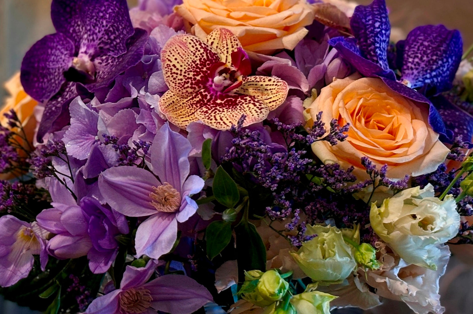 a freshly arranaged colourful flower bouquet