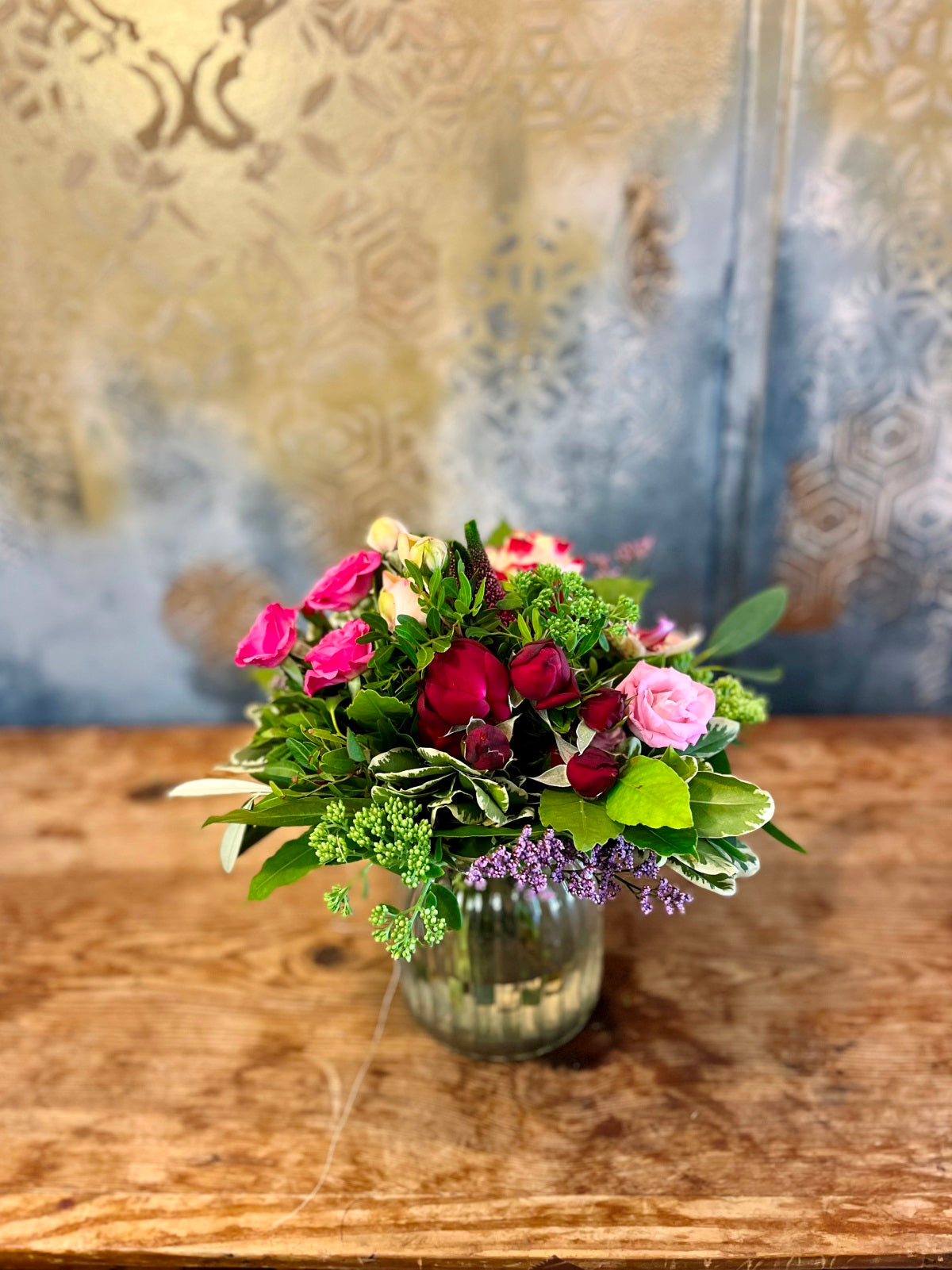 Petite Flower Bouquet in Pinks and Reds