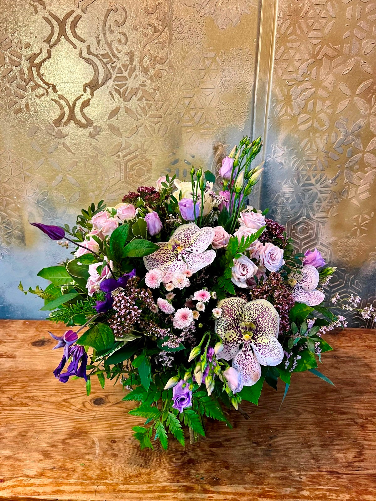 Flower Bouquet in Shades of Lilac and Cream