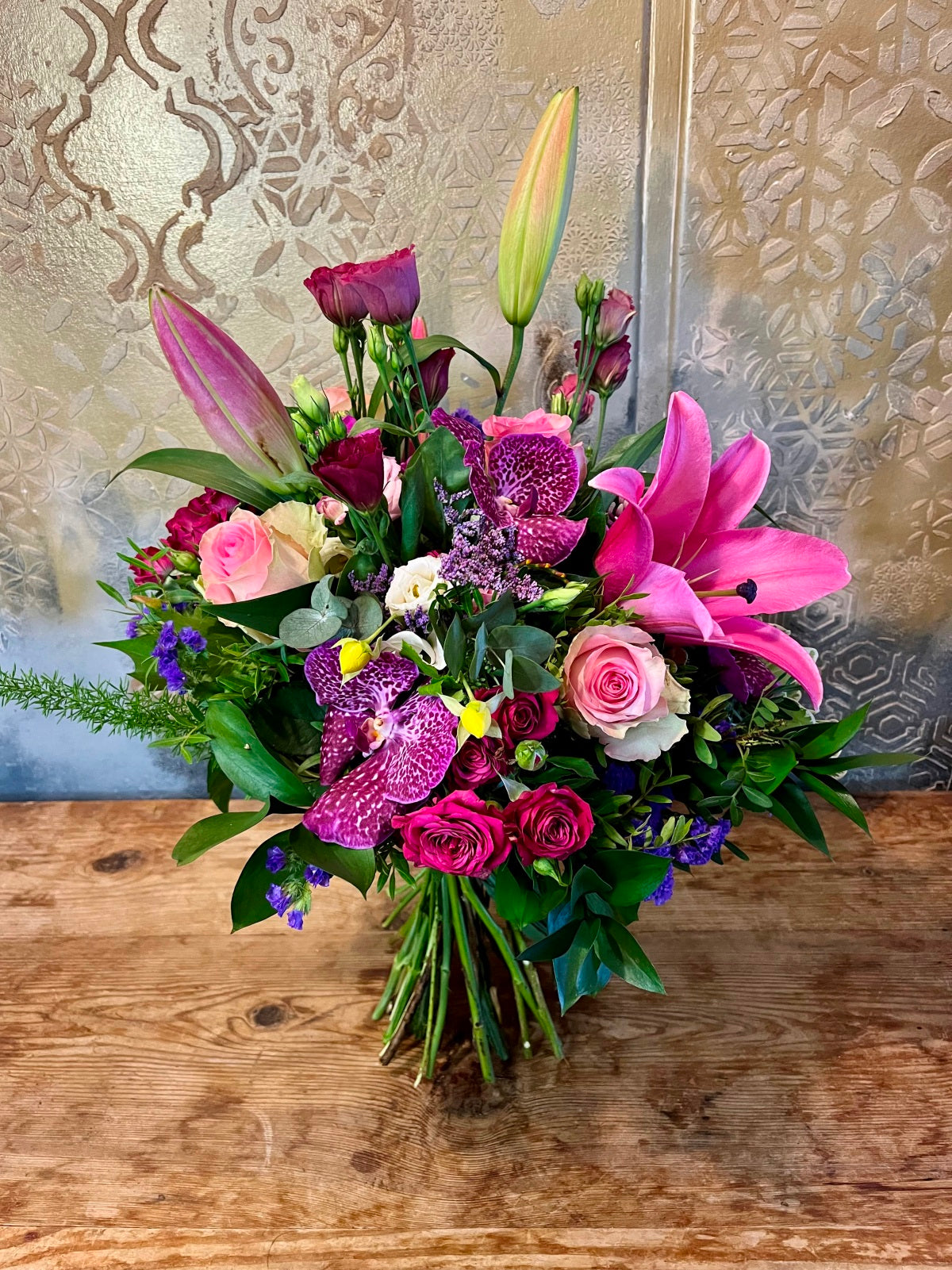 Pink Lily & Orchid Flower Bouquet