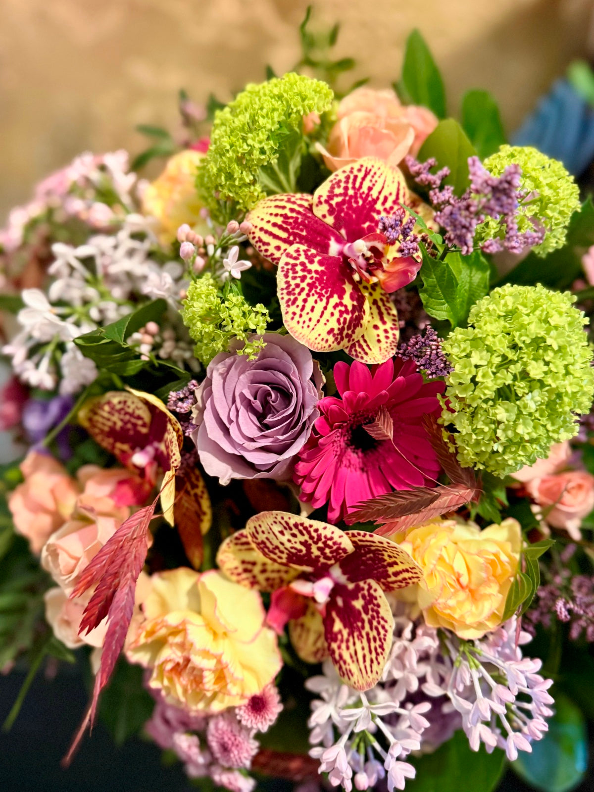 Country Garden Flower Bouquet Close Up