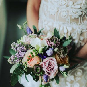 Pastel coloured bridal bouquet