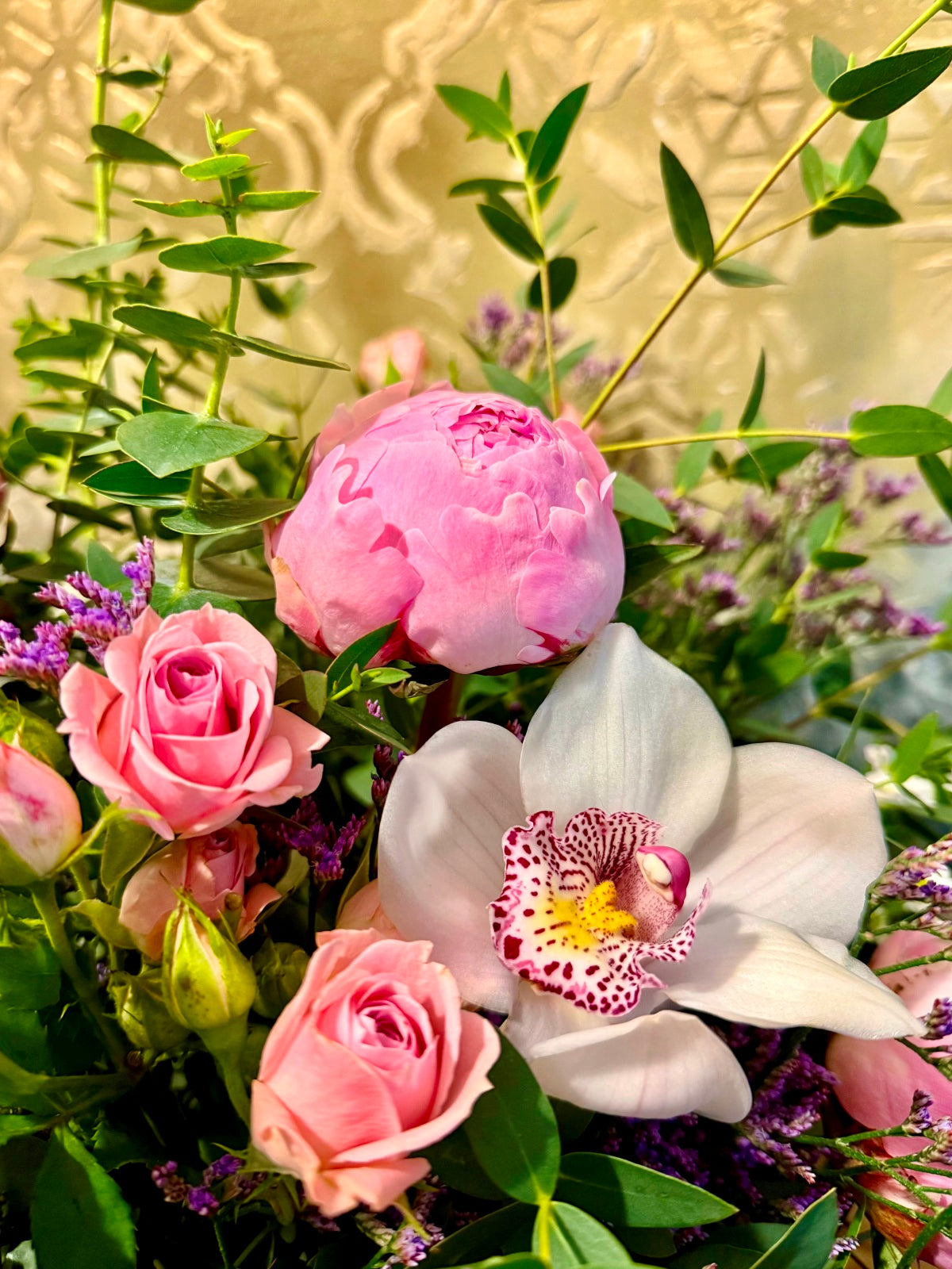 Peony rose flower bouquet close up