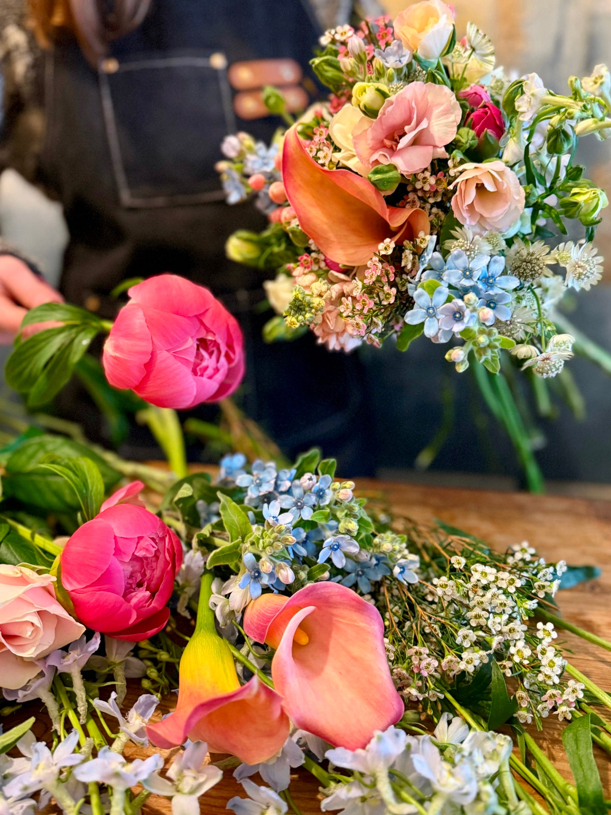 Catch of the day flower bouquet - close up of contents which change every day