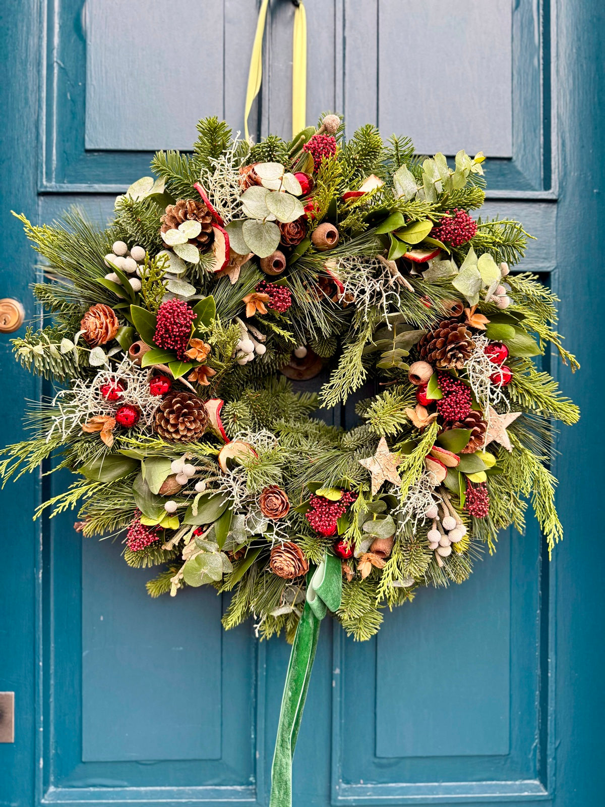 Fresh Christmas Foliage Door Wreath