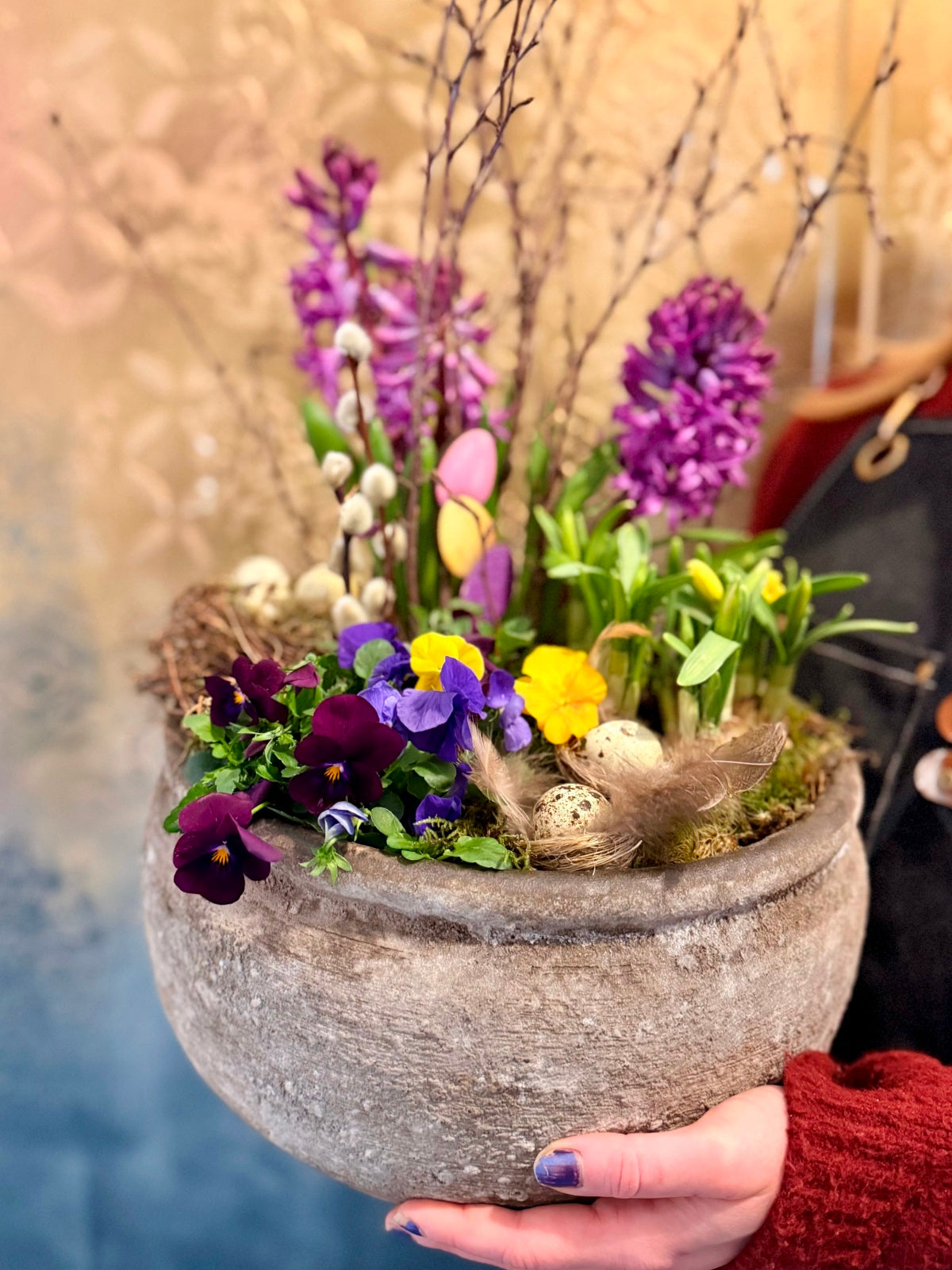 Scented Easter Planter being held
