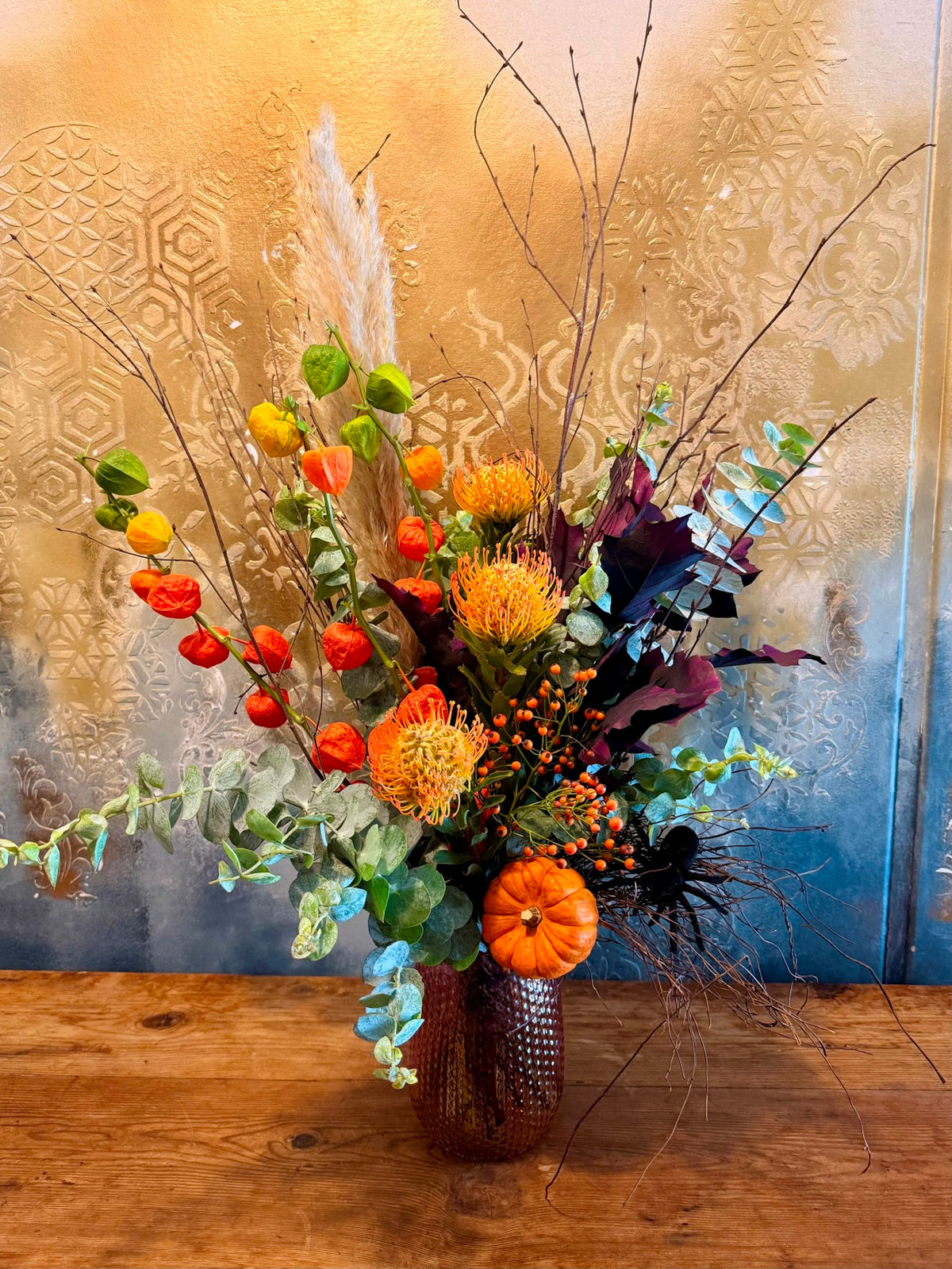 Tall Halloween Flower Bouquet in Vase