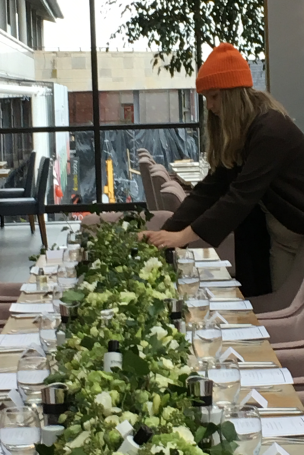 Floral designer hard at work
