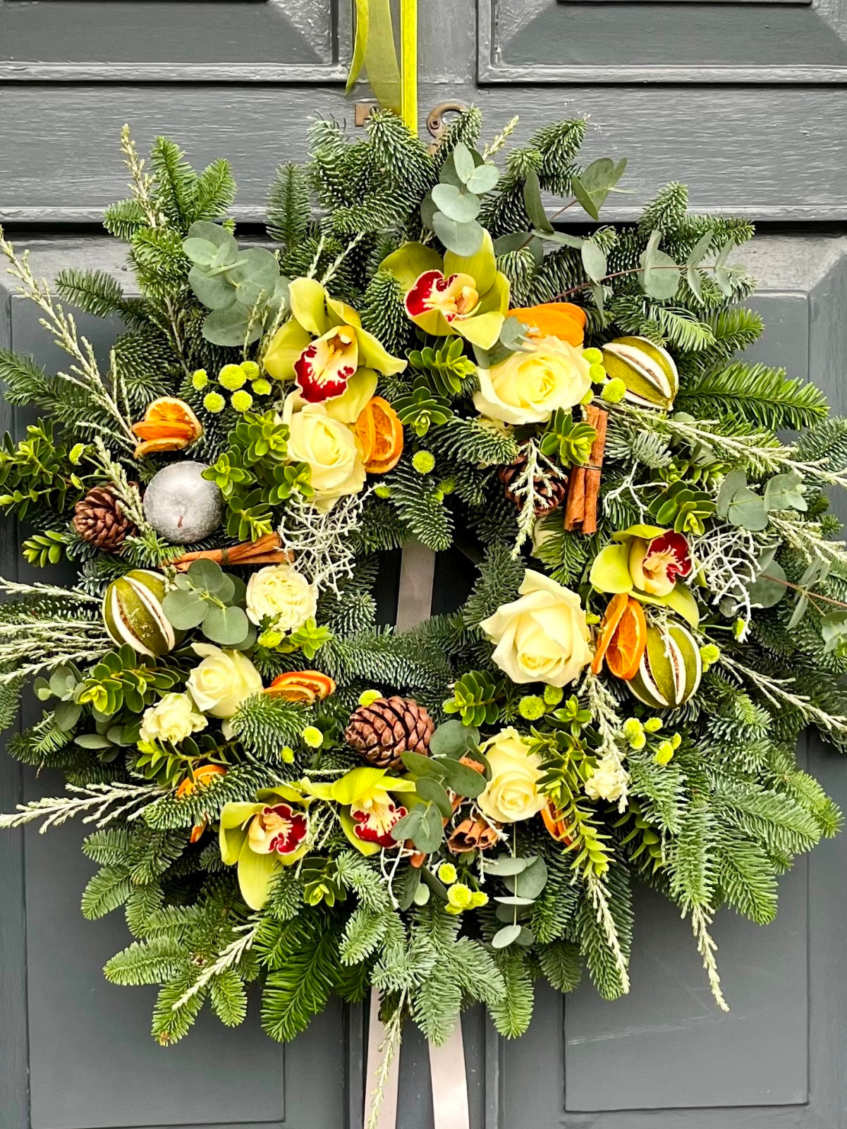 Christmas Door Wreath in Festive White_Dublin_Flower