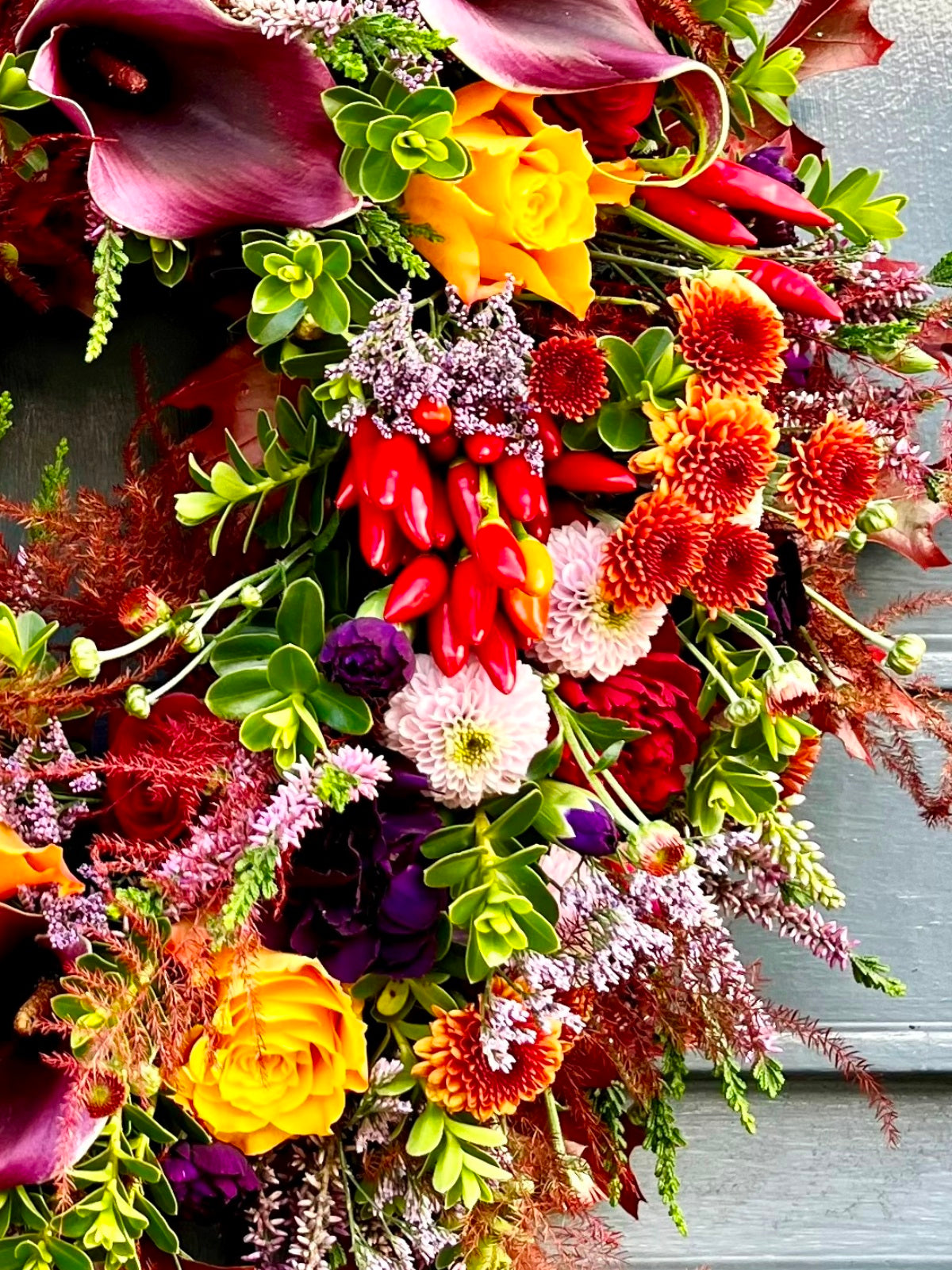 Door Wreath in Autumnal Colours