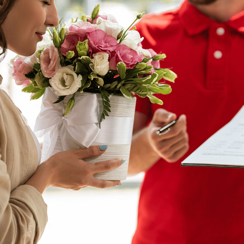 Beautiful pink and white flower bouquet