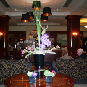 Table centre in lobby of Dublin hotel