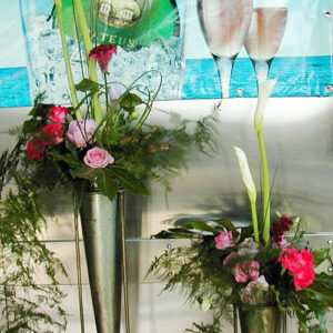flowers at a wine launch - image from flowers for events gallery