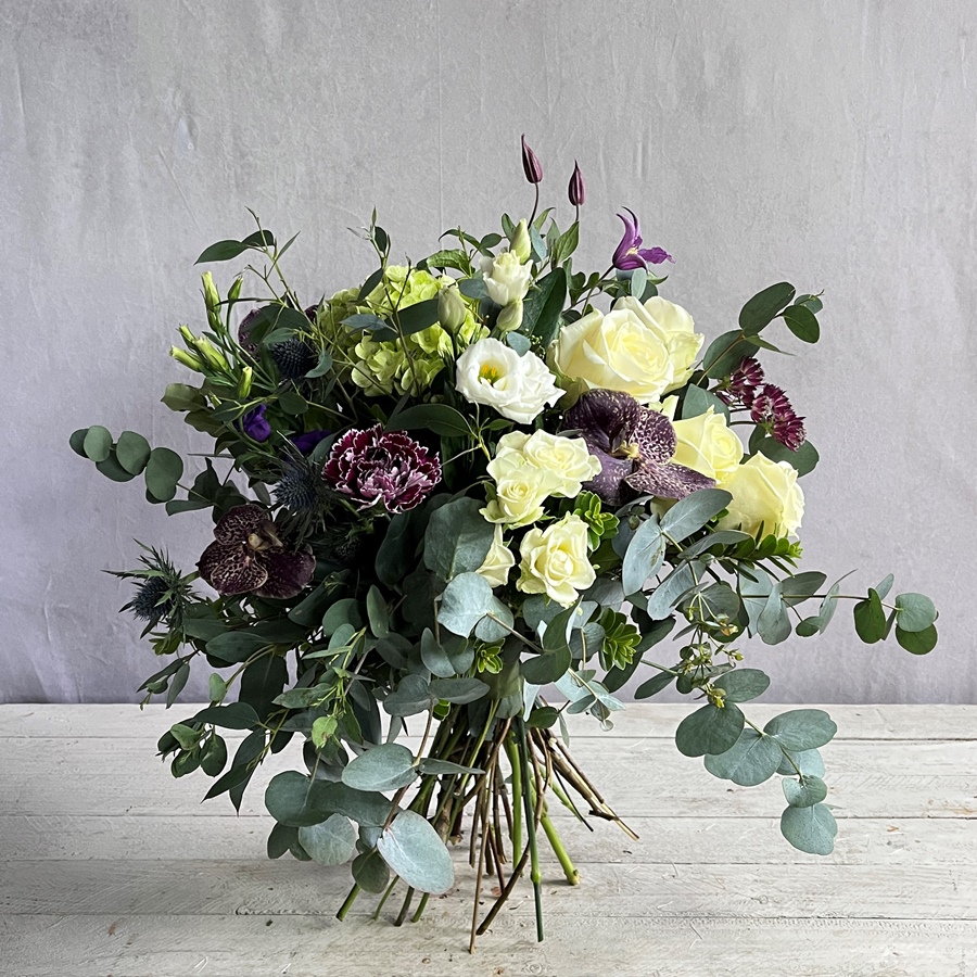 Freesia and spring roses handtied as a bouquet. Order to collect from our Ranelagh flower shop or use our speedy delivery service throughout Dublin