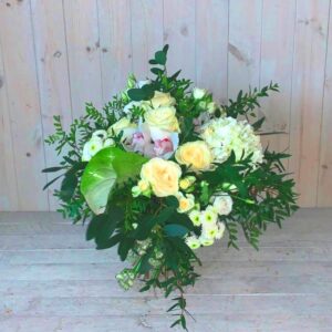 Creams greens and whites flower bouquet for gift delivery in Dublin city and county