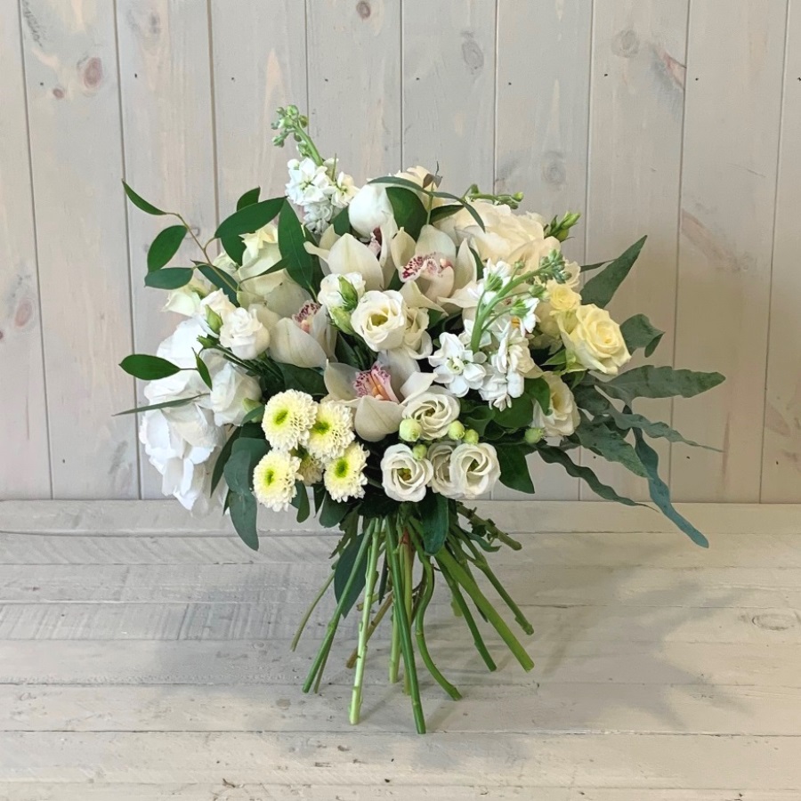 Classic Bouquet in Creams Greens and Whites