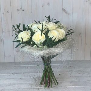 Bouquet of white roses available for delivery in Dublin city and county