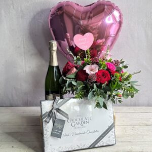 Mothers day flowers, Champagne, chocolates and a balloon. Order for gift delivery in Dublin for Mothers Day