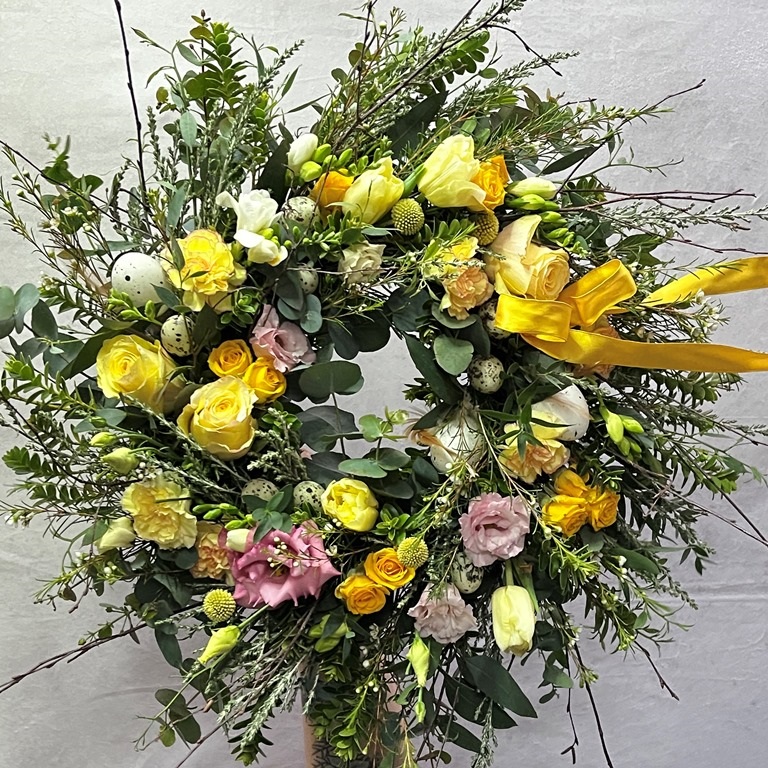 Easter door wreaths. Hand crafted flowers and gifts available to order online to click and collect from Ranelagh or for delivery throughout Dublin