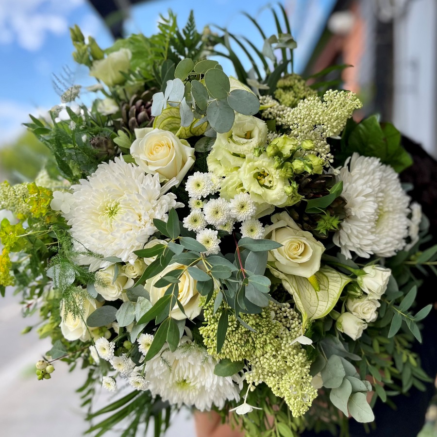 Luxury Flower Bouquet in Creams Greens and Whites