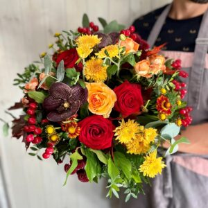 Beautiful bouquets delivered in Dublin like this vibrant winter bouquet designed by our skilled florists to brighten the darkest of winter days