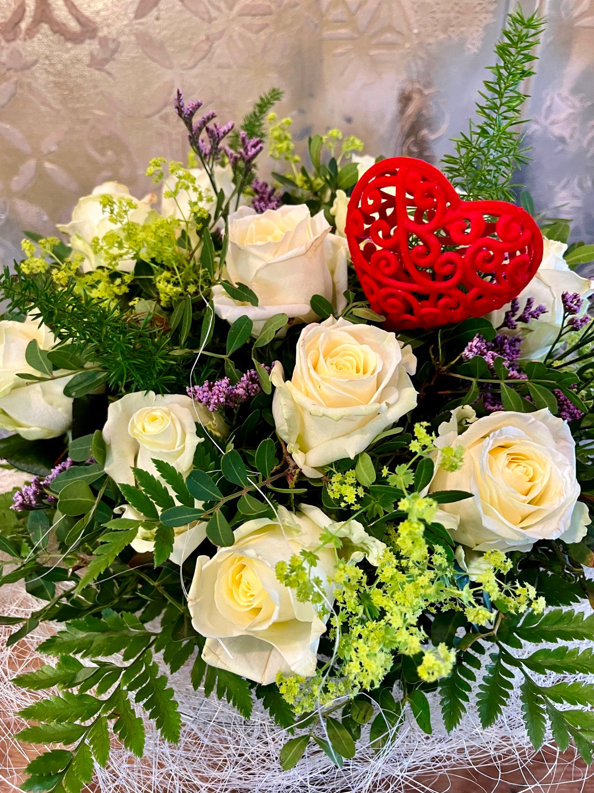 Valentines 12 White Roses Bouquet
