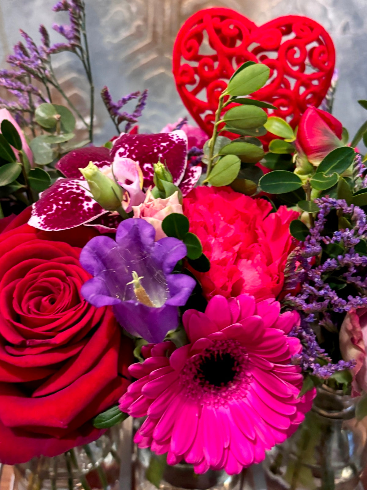 Valentines Day Blooms in Bottles