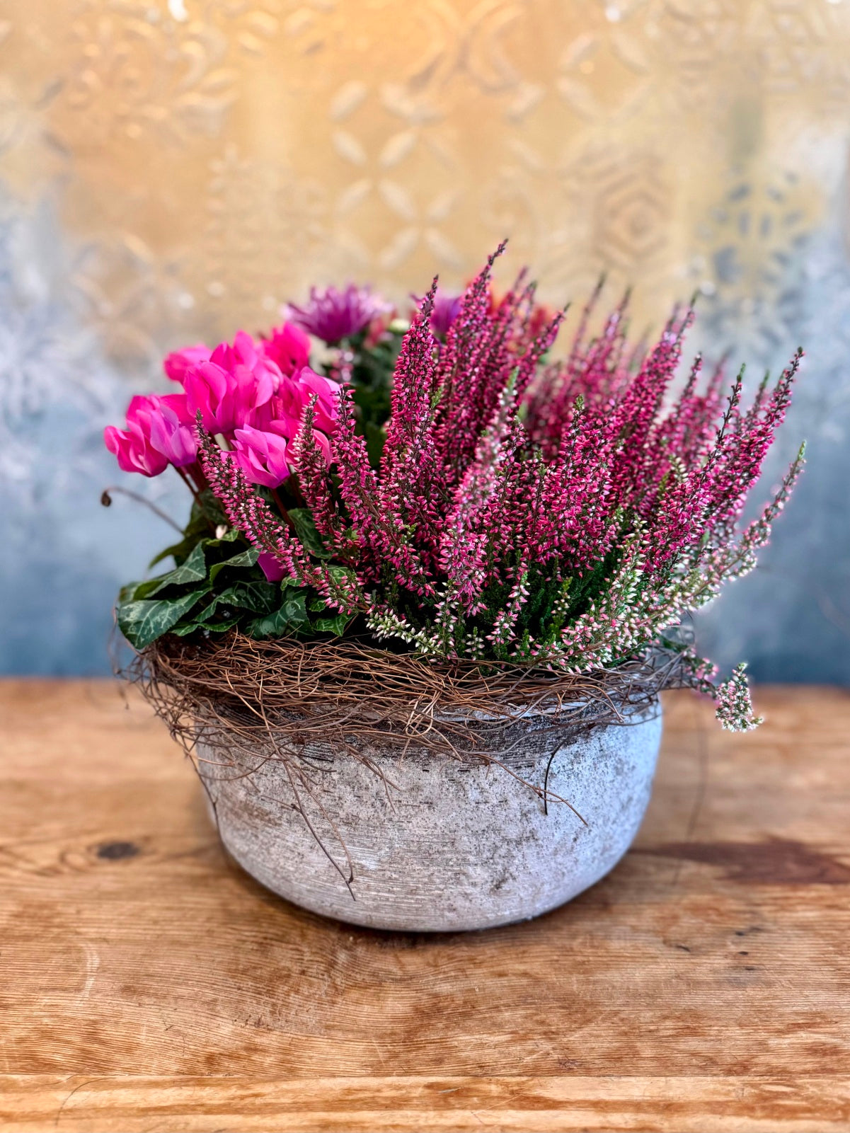 Colourful Autumnal Planter in Ceramic Pot