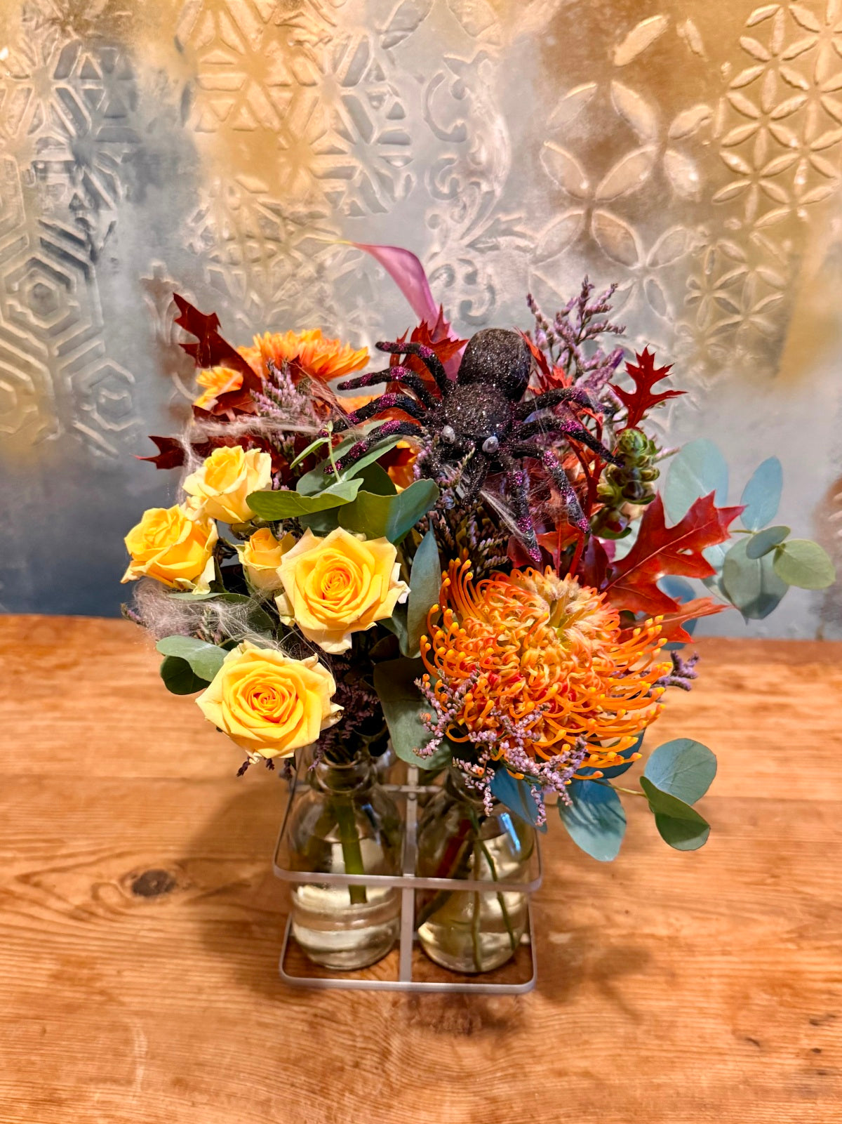 Halloween Blooms in Bottles