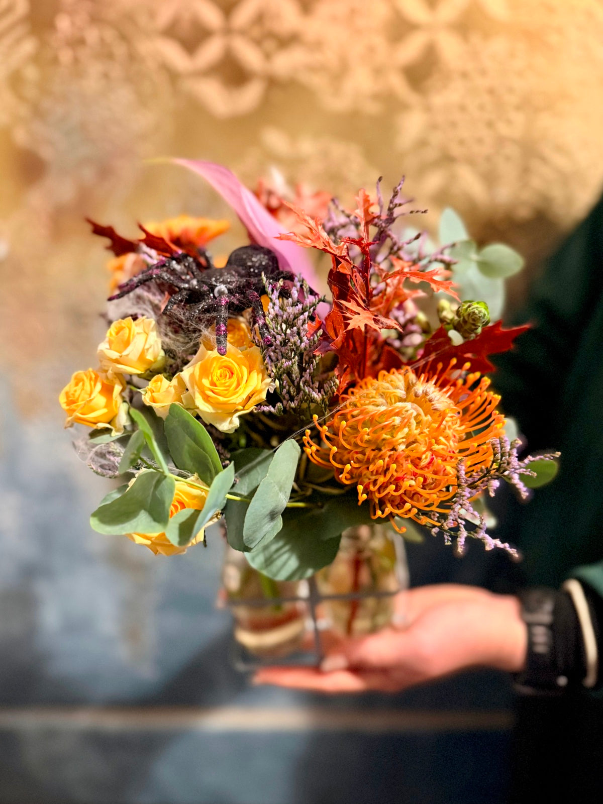 Halloween Blooms in Bottles Detail
