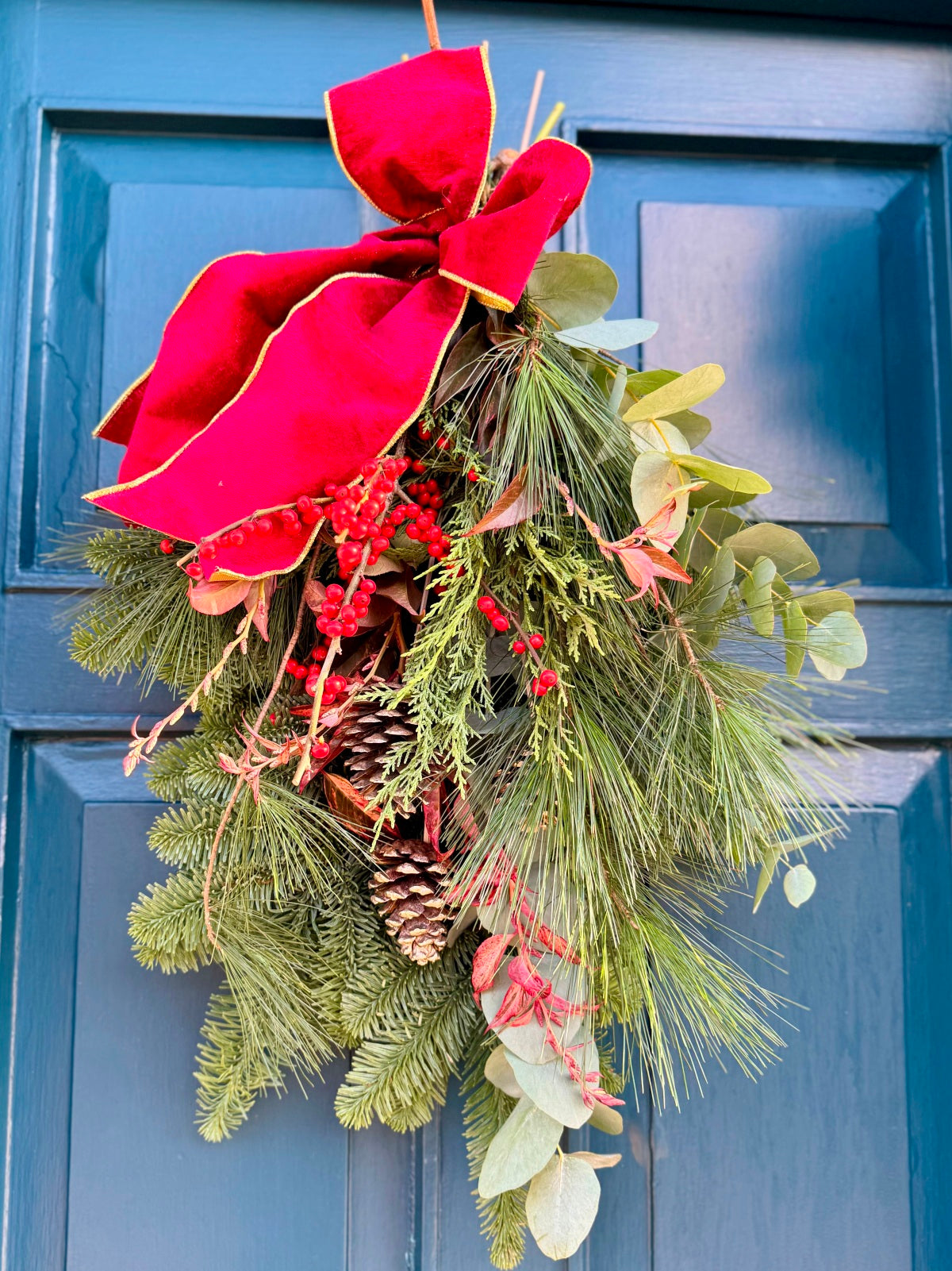 Christmas Foliage Door Swag