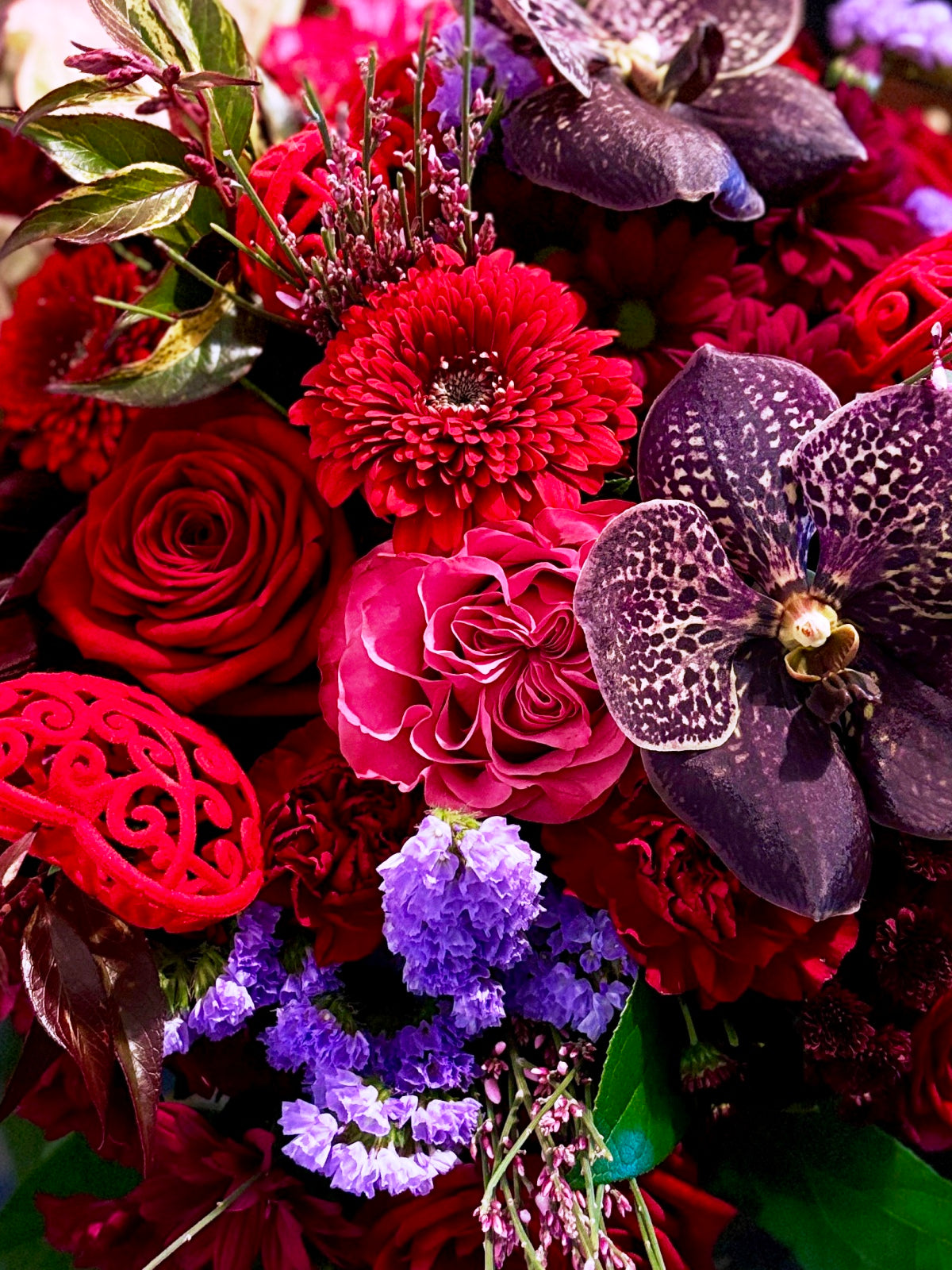 Valentines Divine Blooms Bouquet Closeup