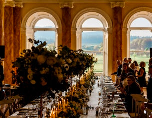 Luxury flower Arrangement on event tables