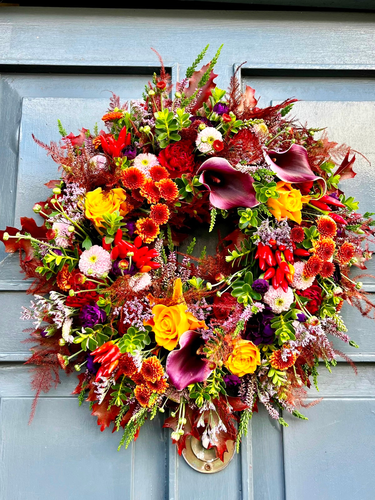 Door Wreath in Autumnal Colours