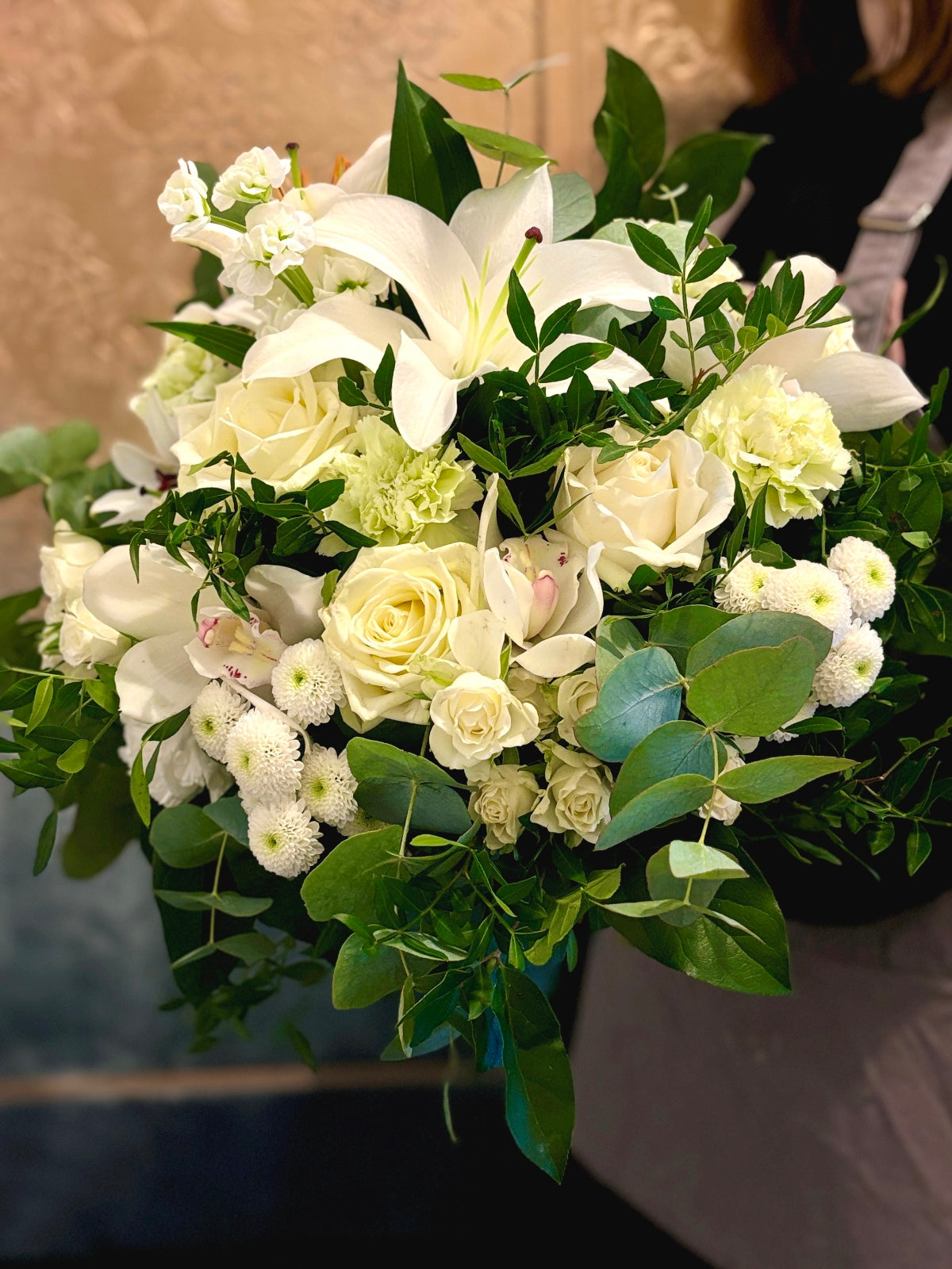 Subscription Bouquet in Creams Greens and Whites